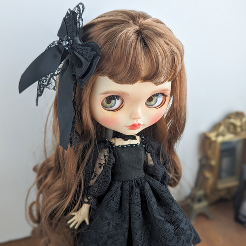 1039※ブライスアウトフィット※黒のフィッシュテールスカートドレス