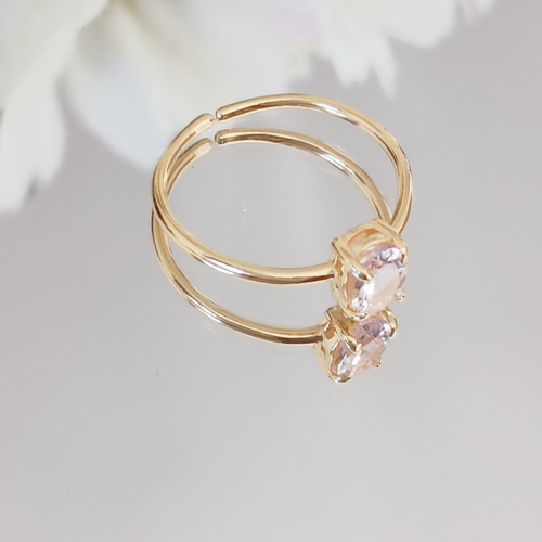 モルガナイトリング 桜2025 4月誕生石 天然石リング フリーサイズ 上品 
