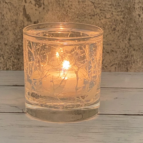 白のジェルキャンドルホルダー〜凍える朝〜 ボタニカルキャンドル