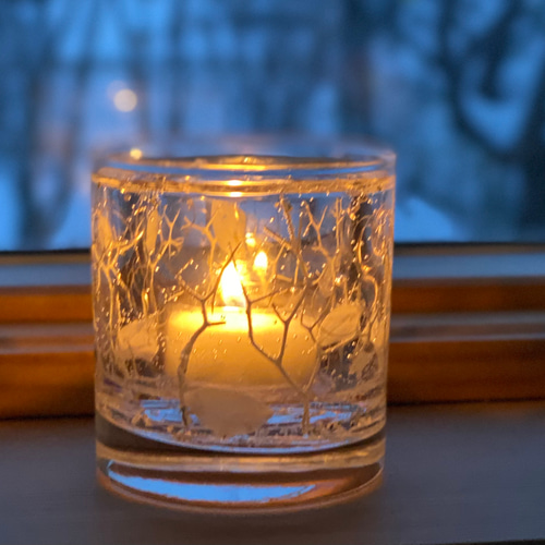 白のジェルキャンドルホルダー〜凍える朝〜 ボタニカルキャンドル