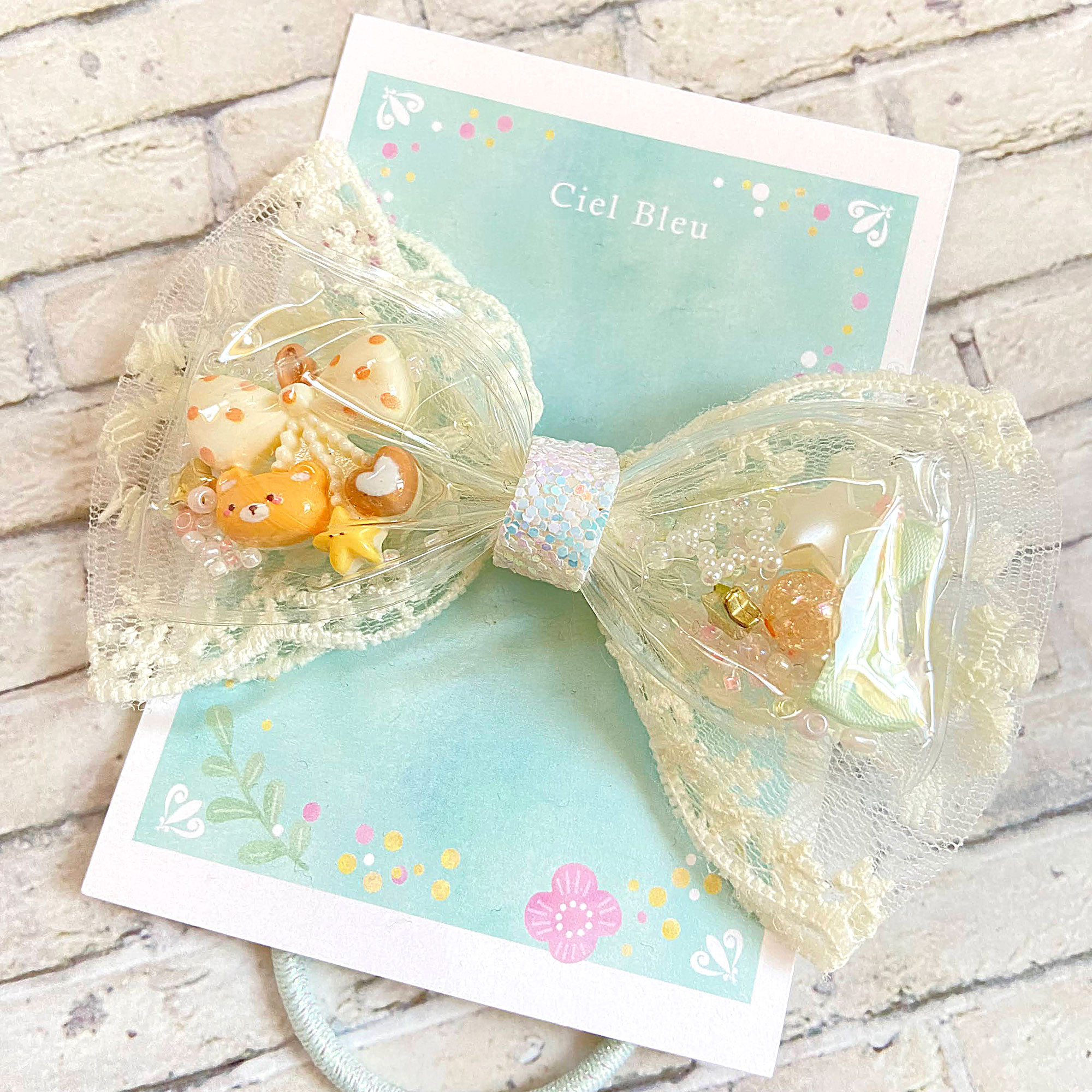 再販35）ナチュラルリボン♡ヘアゴム２個セット