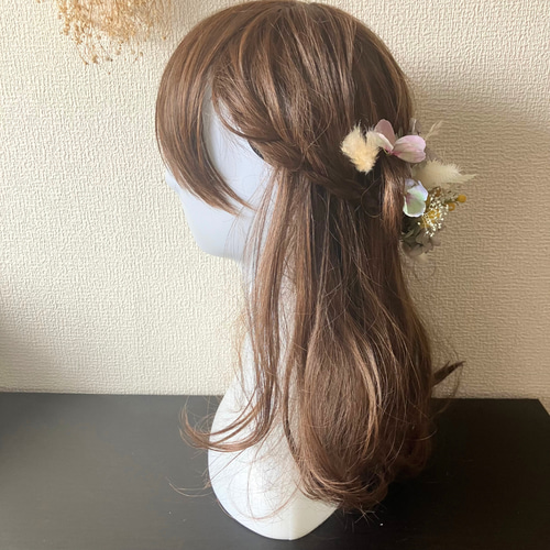 花の髪飾り ヘアパーツ ヘッドドレス 成人式 卒業式 結婚式 ブルー系