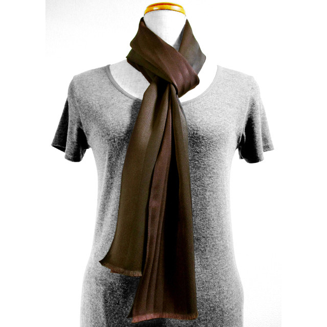 シルクストール（３色縦ボカシ染）（縦模様織）（こげ茶色）