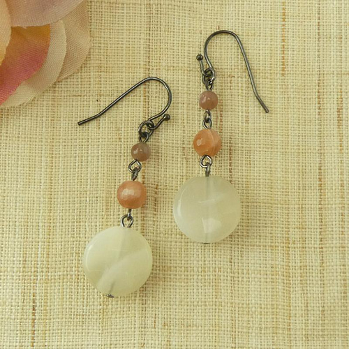 14kgfクリームソーダカラームーンストーンピアス/イヤリング 14kgfクリームソーダカラームーンストーンピアス/イヤリング