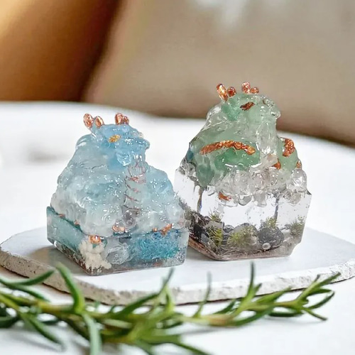 龍のオルゴナイト 置物 天然石 アクアマリン 干支 その他置物