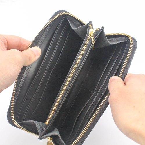 美品 プレリー ギンザ ☆ エレファントレザー ラウンドジップ 長財布