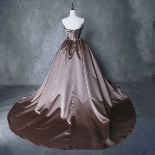 オケージョンドレス ブラウン ドレス Chico チコ 配色レースタイトロングドレス ブラウン/M｜結婚式