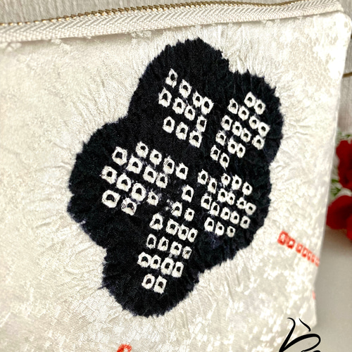 kimono】着物リメイク 七五三絞り スマホショルダー＊ポシェット