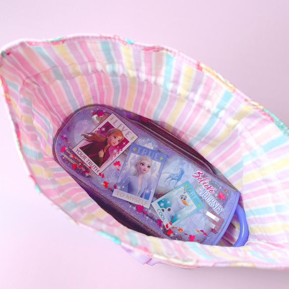 お弁当袋セット ランチ3点セット ランチョンマット 25×35コップ袋 女の子 かわいい ピンク 給食袋 保育園 幼稚園 11枚目の画像