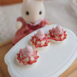迷你冰淇淋草莓挫冰 刨冰 耳環 單支 1/12 森林家族 娃用 第12張的照片
