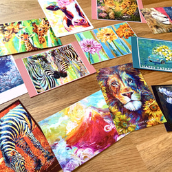 【おひとり様1セット限定】アート ポストカード 絵はがき レターセット アート 花 動物 山 2枚目の画像