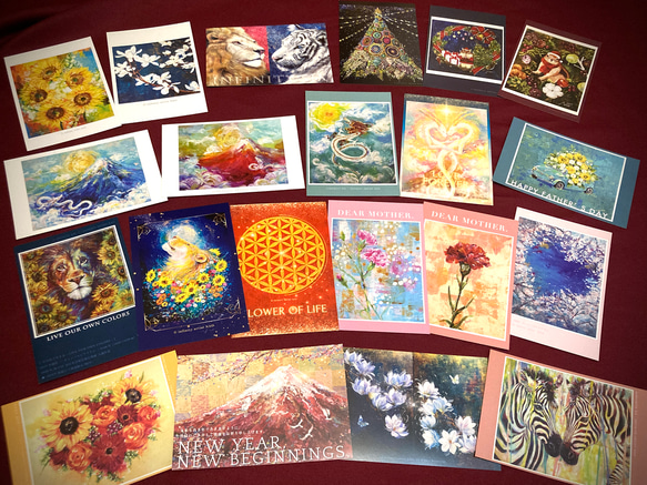 【おひとり様1セット限定】アート ポストカード 絵はがき レターセット アート 花 動物 山 3枚目の画像