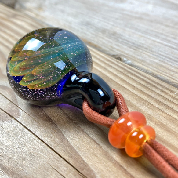 Fume Dot Glass Flower Implosion ボロシリケイトガラスペンダント WITF4 12枚目の画像