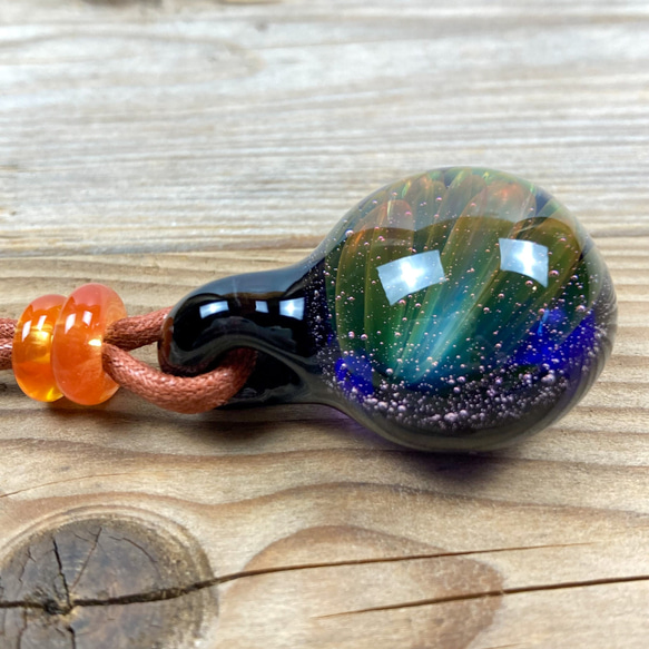 Fume Dot Glass Flower Implosion ボロシリケイトガラスペンダント WITF4 14枚目の画像