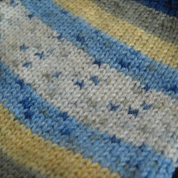 手編みの靴下　メリノウールで編んだ、爽やかな印象の大きめ靴下（女性用） 6枚目の画像
