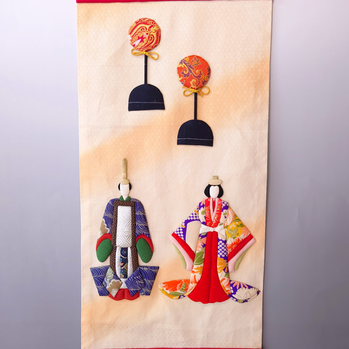 出来上がり】お雛様のタペストリー その他インテリア雑貨 和小物キット