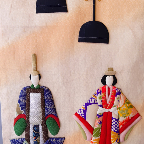 出来上がり】お雛様のタペストリー その他インテリア雑貨 和小物キット