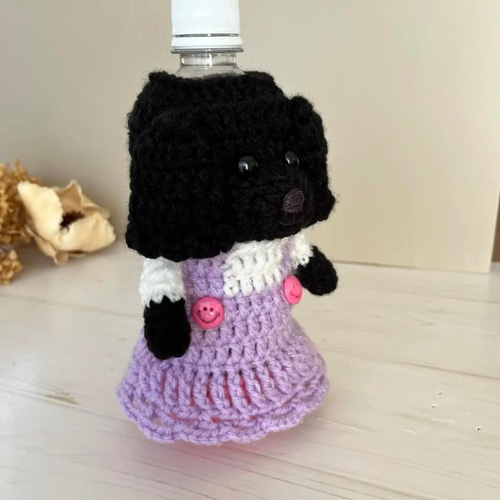 オーダー　saruwannko様　ペットボトルカバー　ハンドメイド　トイプー ペットボトルカバー 水筒カバー 編みぐるみボトルカバー 愛犬