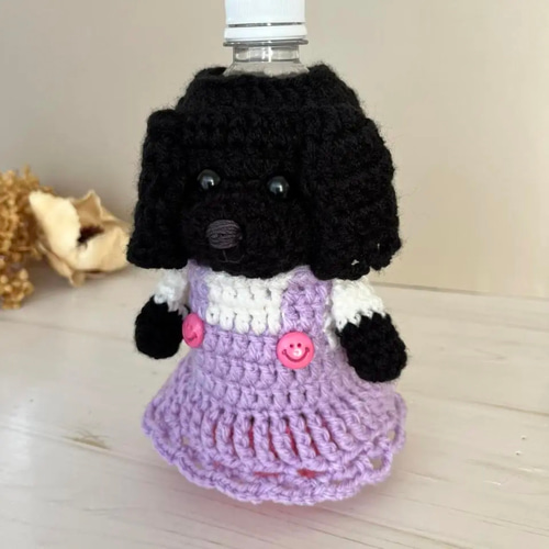 オーダー　saruwannko様　ペットボトルカバー　ハンドメイド　トイプー トイプードルペットボトルカバー350ml - メルカリ