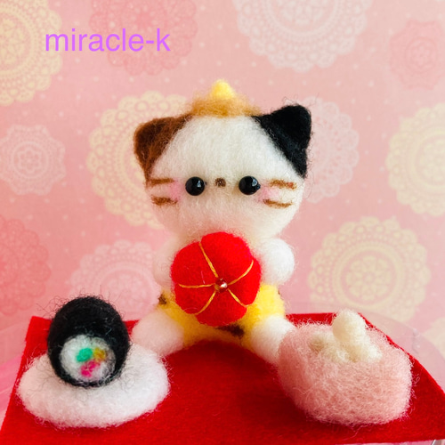 節分セット・三毛ネコさん 羊毛フェルト miracle-k 通販｜Creema 