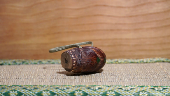 木彫刻　根付「筍」　黄楊　木彫り　竹の子 3枚目の画像