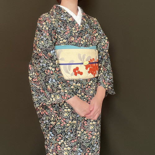 ボタニカル柄木綿着物 着物 花鹿 kajika 通販 17085646｜Creema