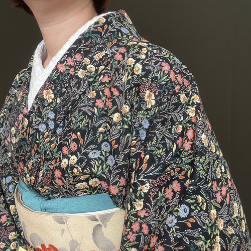 753着物 ボタニカル花柄 飛び込める