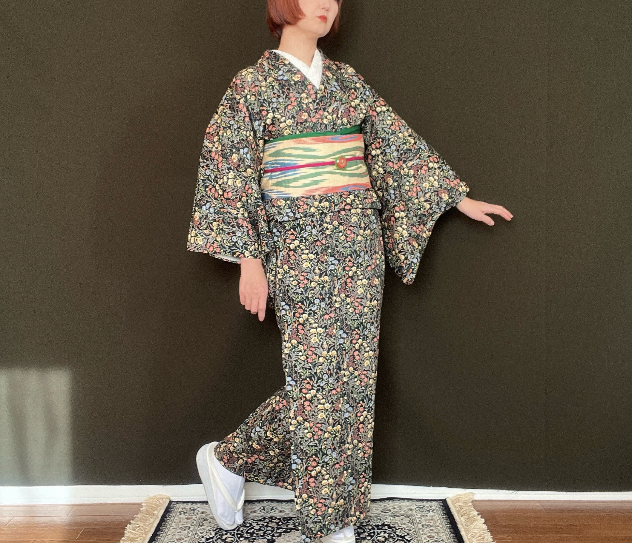 ドレス感覚 辻ヶ花 ますいわや 総柄小紋 パーティー ランチ お食事