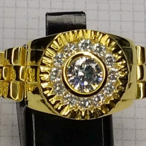 ロレックスモチーフ シルバーリング BIG FACE ゴールド加工 指輪サイズ