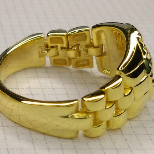 ロレックスモチーフ シルバーリング BIG FACE ゴールド加工 指輪サイズ