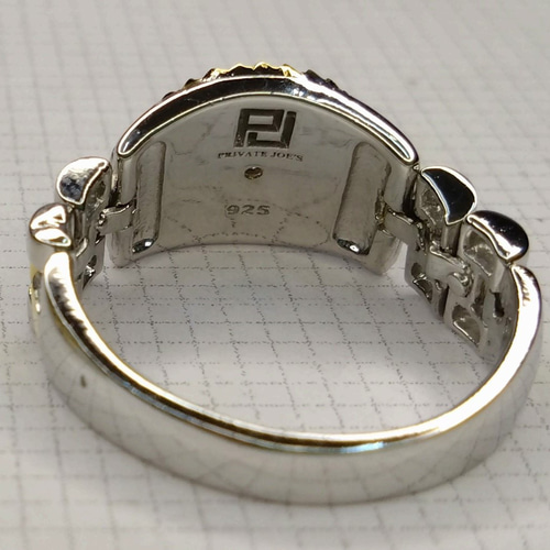 ロレックスモチーフ シルバーリング BIG FACE ゴールドと