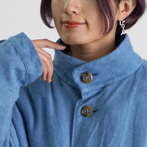 Momonga 羊毛大衣/淺藍色/遠州紡織 第4張的照片