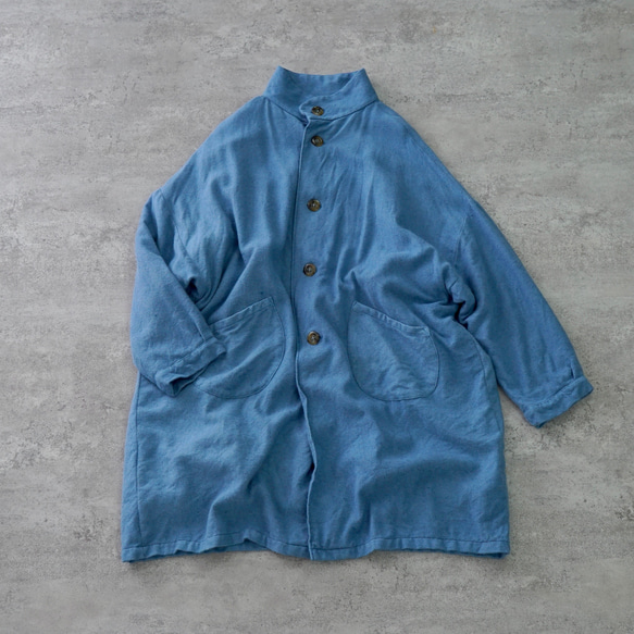 Momonga 羊毛大衣/淺藍色/遠州紡織 第11張的照片