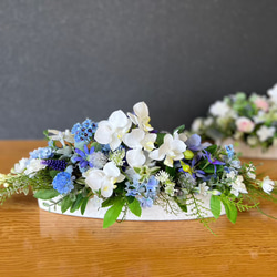 ✨横長アレンジ✨バラミックスアレンジ＆胡蝶蘭（アーティフィシャルフラワーアレンジ 大人気✨横長アレンジ✨バラミックスアレンジ＆胡蝶蘭（アーティ