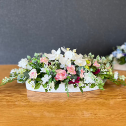 胡蝶蘭アレンジ 横長アレンジ テーブル装花 テーブルセンター アーティ