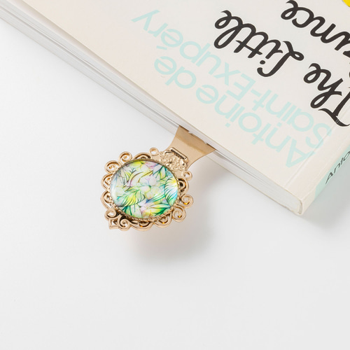 ハンドメイド　ブックマーカー　しおり　«No.410»　マーブルハート　パール 9種類から選べる】天然貝ブックマーカー・しおり｜シェル・螺鈿