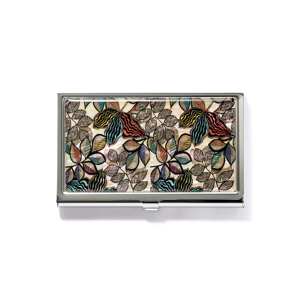 天然貝 名刺カードケース（ラストリーフ）シェル・螺鈿アート｜ギフト・プレゼントにおすすめ 3枚目の画像