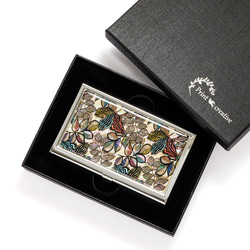 天然貝 名刺カードケース（ラストリーフ）シェル・螺鈿アート｜ギフト・プレゼントにおすすめ 1枚目の画像
