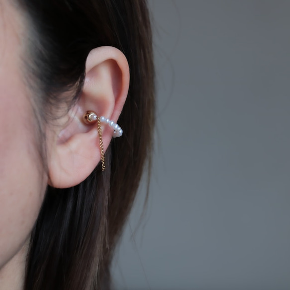 earcuff /気分高まる！上質淡水パール 3枚目の画像