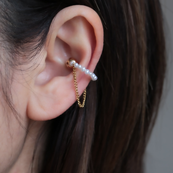 earcuff /気分高まる！上質淡水パール 2枚目の画像