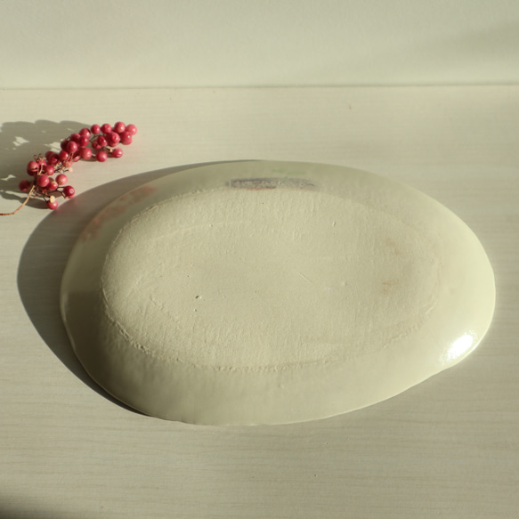 粉雪シリーズ　楕円のプレート皿 8枚目の画像