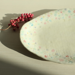 粉雪シリーズ　楕円のプレート皿 5枚目の画像