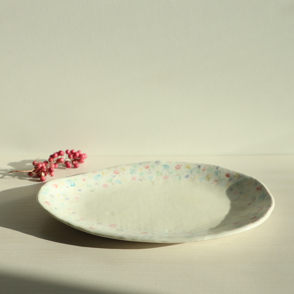 粉雪シリーズ　楕円のプレート皿 7枚目の画像