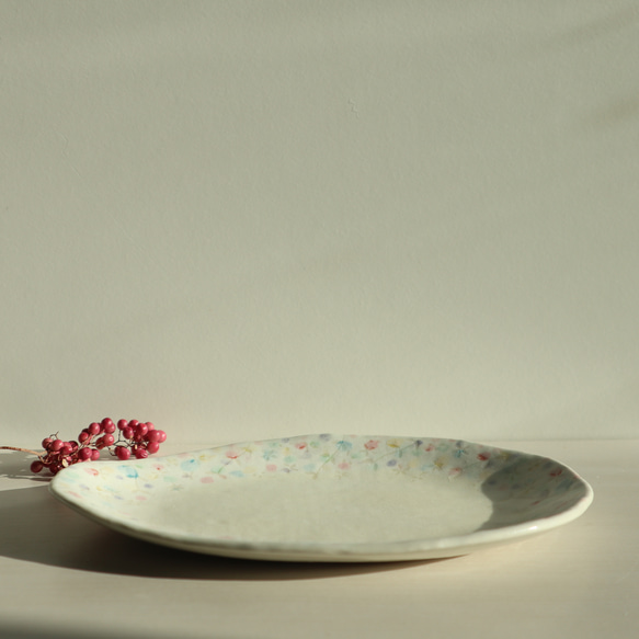 粉雪シリーズ　楕円のプレート皿 6枚目の画像
