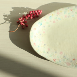 粉雪シリーズ　楕円のプレート皿 3枚目の画像