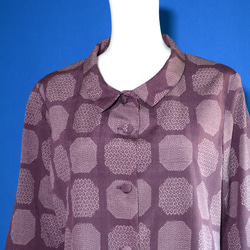 着物リメイク　ロングワンピース＆ロングコート　（絹着物地） 3枚目の画像