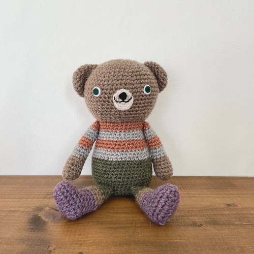 受注製作 》しましま服のくま あみぐるみ 手しごと ichie. 通販