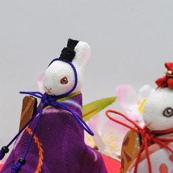 うさぎのお雛様〈紫の着物〉 ひなまつり　雛人形 3枚目の画像