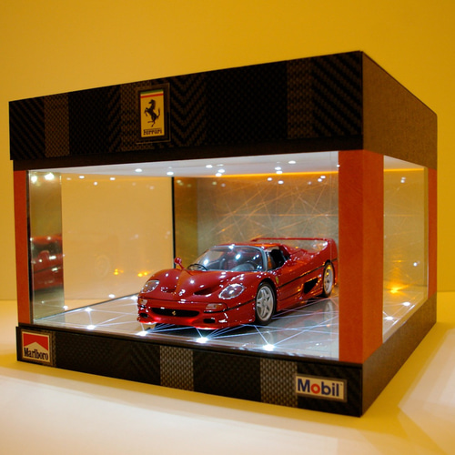 1/64展示20台可・BKエンボス・W400ディスプレーBOX / ネオジオラマ 1/64展示21台可・サイバーパンクVr2・ディスプレーBOX・LED照明