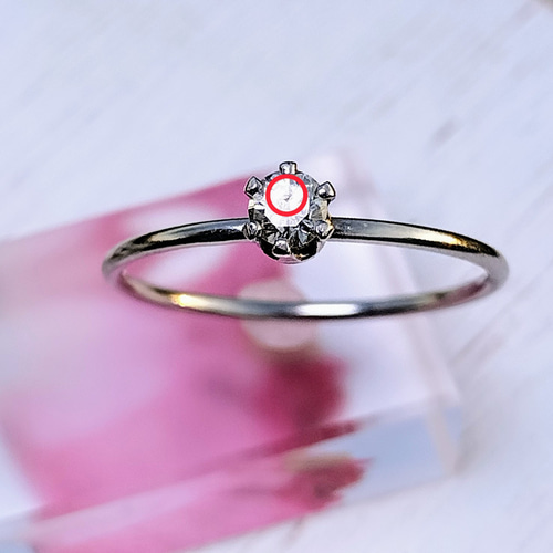 天然ダイヤモンドのsilver925リング 9号 シルバーリング 天然石